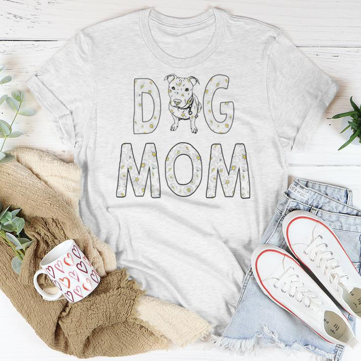 Dog Mom Pitbull With Daisy Pitbull Mom Women T-shirt Unique Gifts