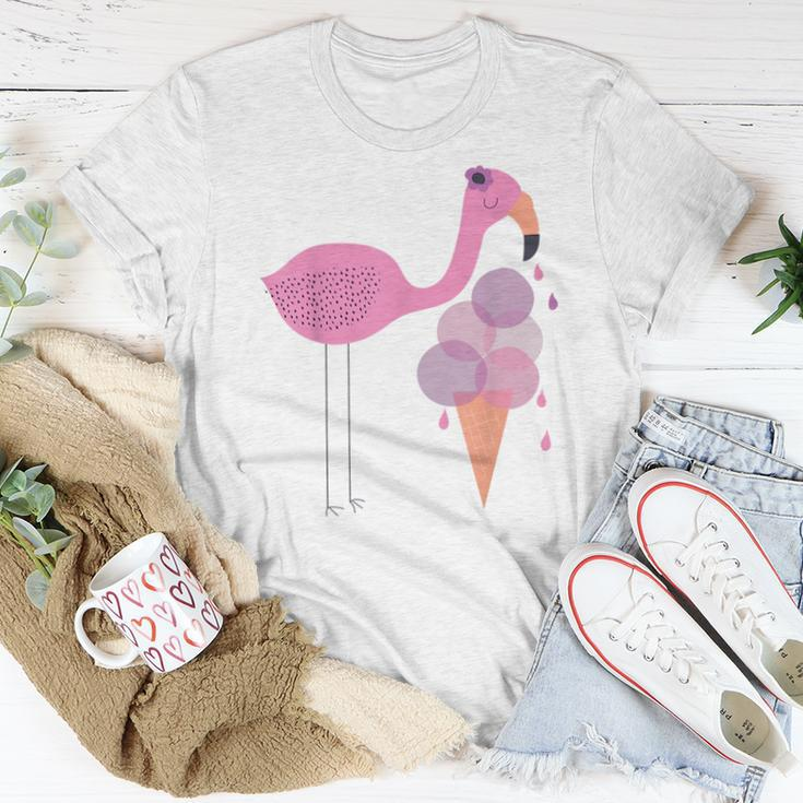Flamingo Ice Cream Summer Vacay Party Beach Vibes Girls Women T-shirt Unique Gifts