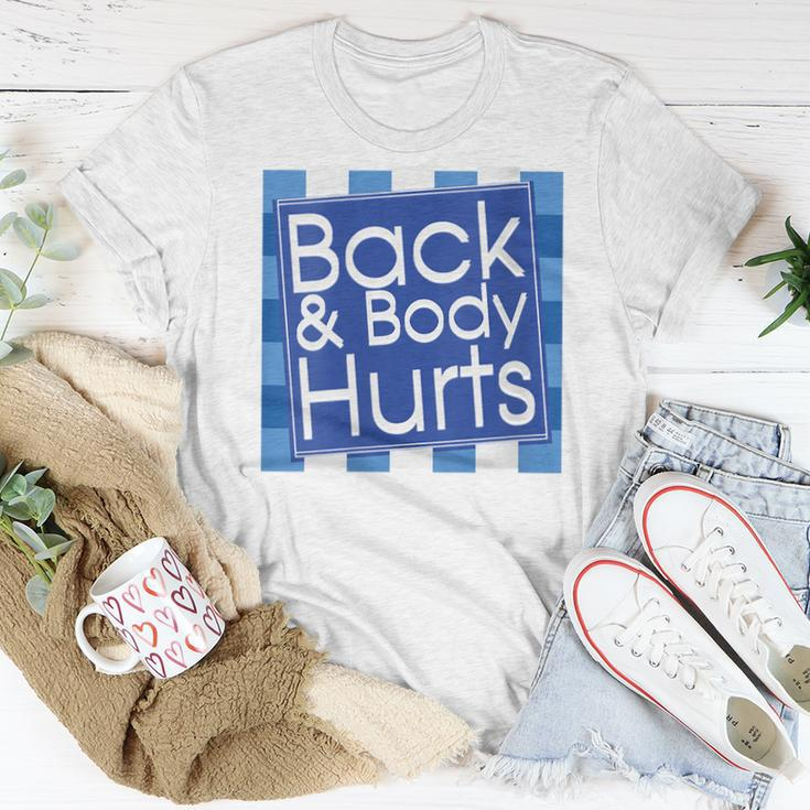 Funny Back Body Hurts Quote Workout Gym Top Women Women T-shirt Funny Gifts