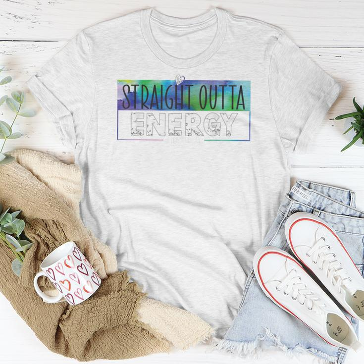 Funny Teacher Life Paraprofessional Straight Outta Energy Women Crewneck Short T-shirt Personalized Gifts