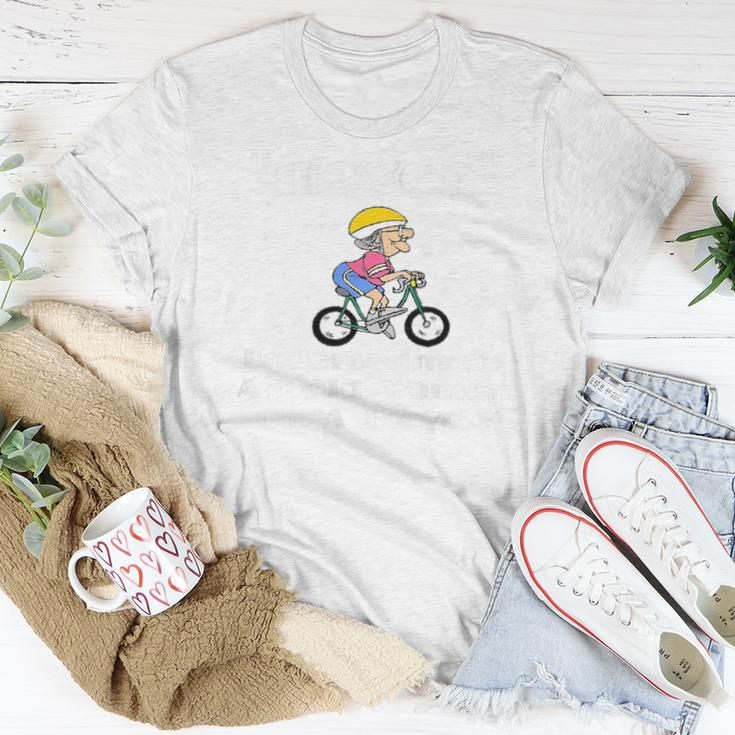 Never Underestimate An Old Lady On A Bicycle Women T-shirt Funny Gifts