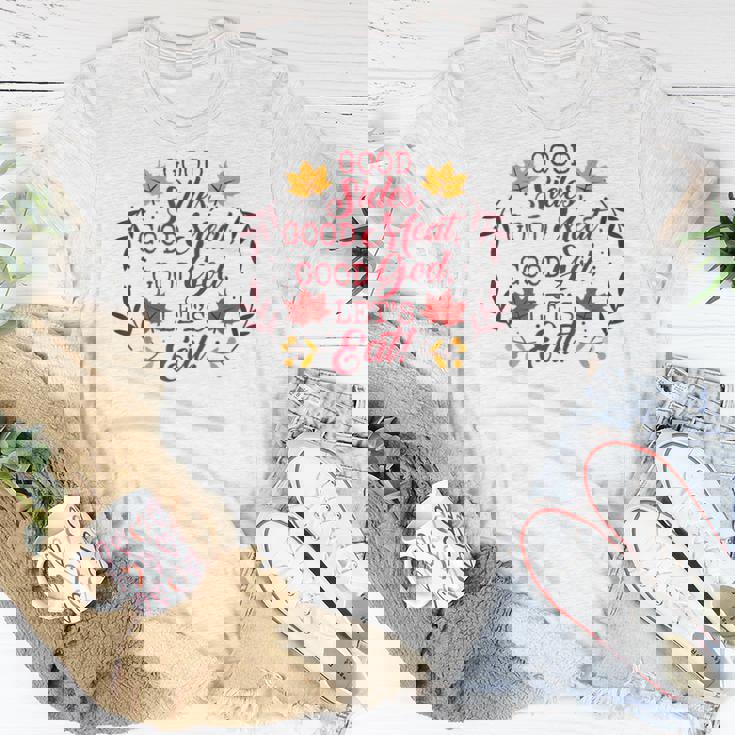 Ggt Good Sides Good Meat Good God Lets Eat Thanksgiving Women T-shirt Unique Gifts Ggt Good Sides Good Meat Good God Lets Eat Thanksgiving Women T-shirt Unique Gifts