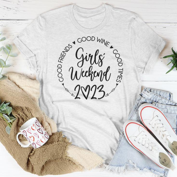 Girls Weekend 2023 Best Friends Trip Good Time Wine Vacation Women T-shirt Funny Gifts