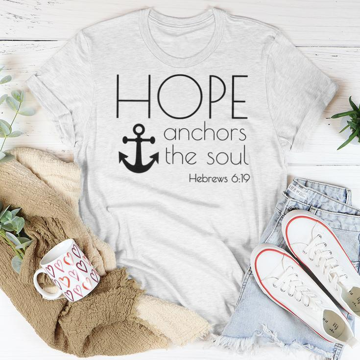 Hope Anchors The Soul Hebrews 619 Christians Belief Women T-shirt Unique Gifts