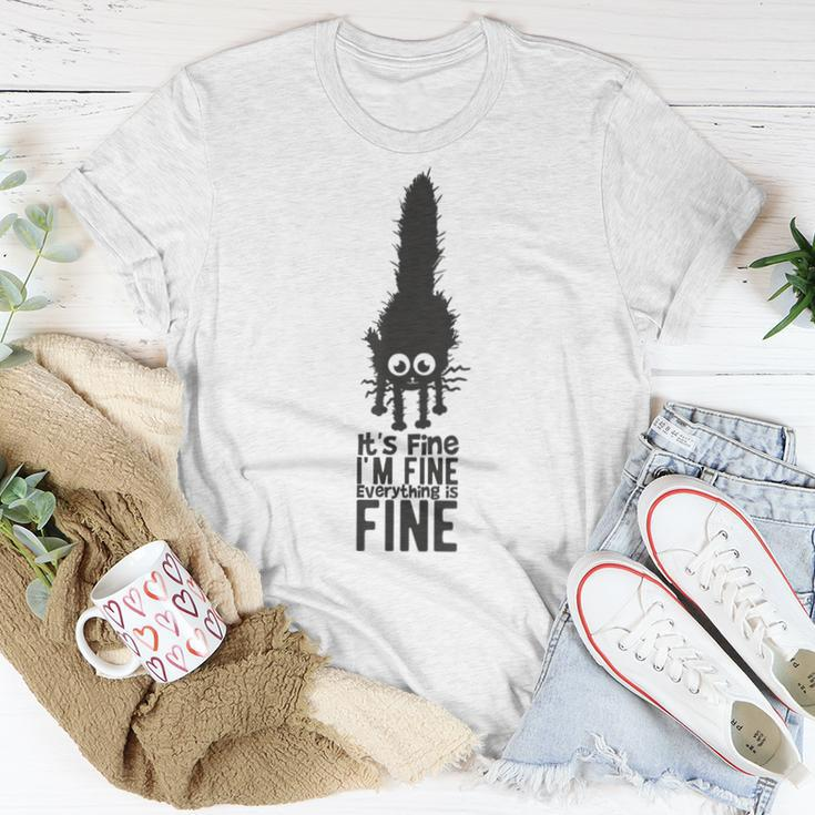 Its Fine Im Fine Everythings Fine Cute Dad Mom Cats For Mom Women T-shirt Unique Gifts