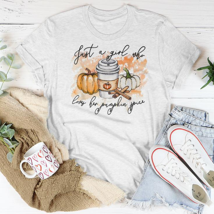 Just A Girl Who Loves Fall Pumpin Spice Latte Autumn Women T-shirt Unique Gifts