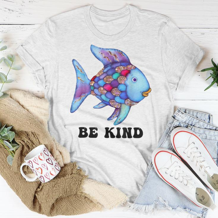 Be Kind Rainbow Fish Teacher Life Teaching Back To School Women T-shirt Funny Gifts