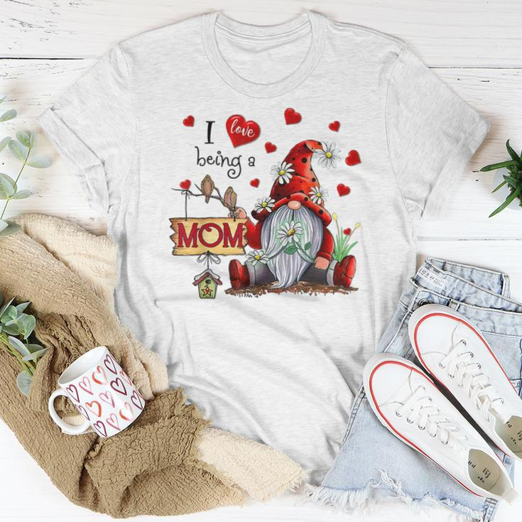 I Love Being A Mom Gnome Daisy Heart Women T-shirt Unique Gifts