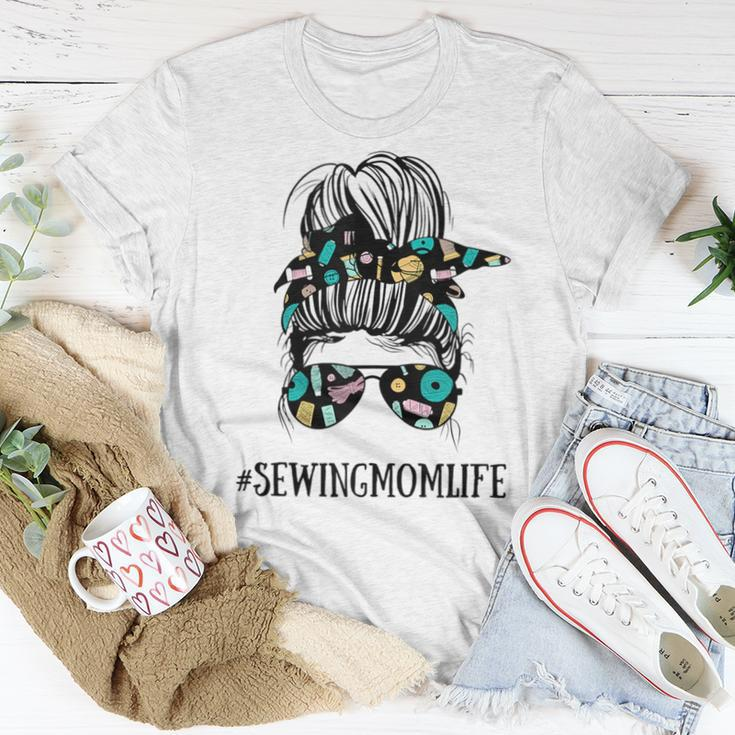 Messy Bun Life Of A Sewing Mom Quilting Mother Women T-shirt Unique Gifts