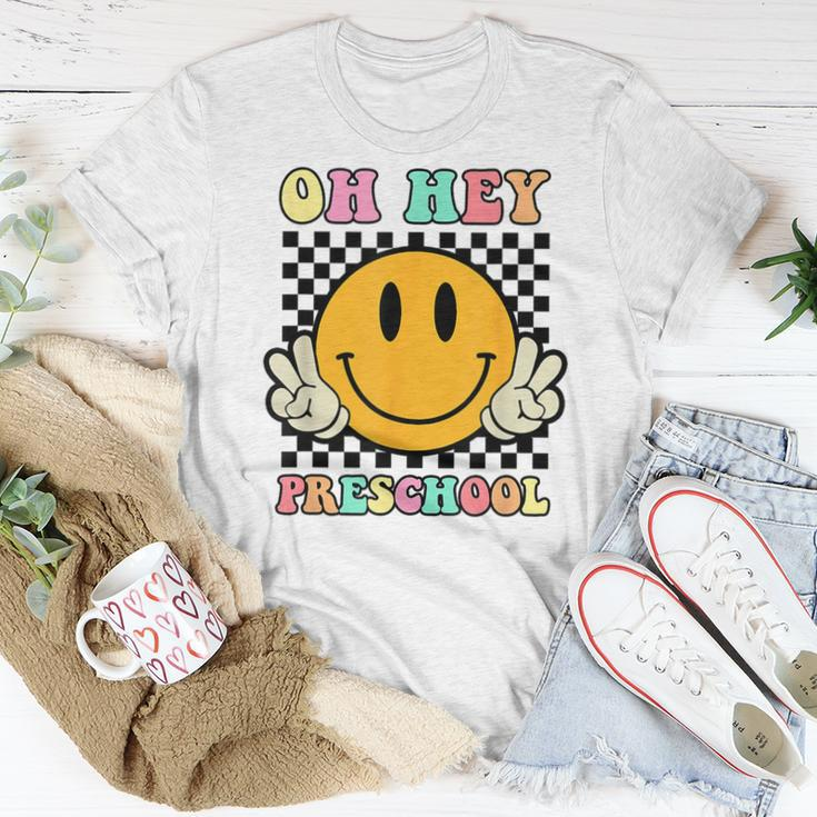 Oh Hey Preschool Back To School Teacher Preschool Vibes Women T-shirt Funny Gifts