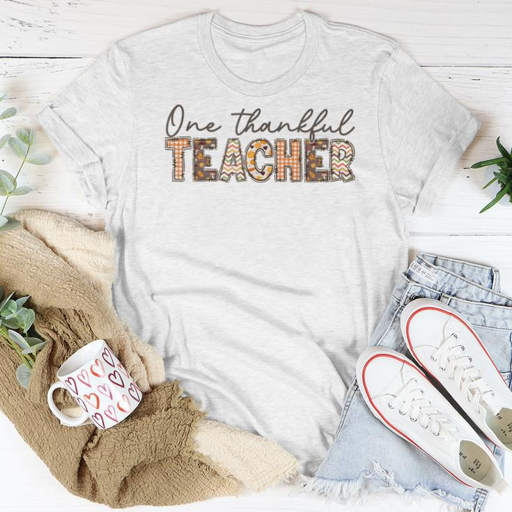 One Thankful Teacher Fall Thanksgiving Teacher Women T-shirt Funny Gifts