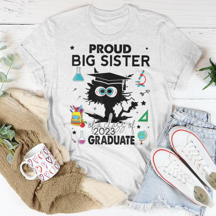 Proud Big Sister Of A Class Of 2023 Graduate Black Cat Women T-shirt Unique Gifts