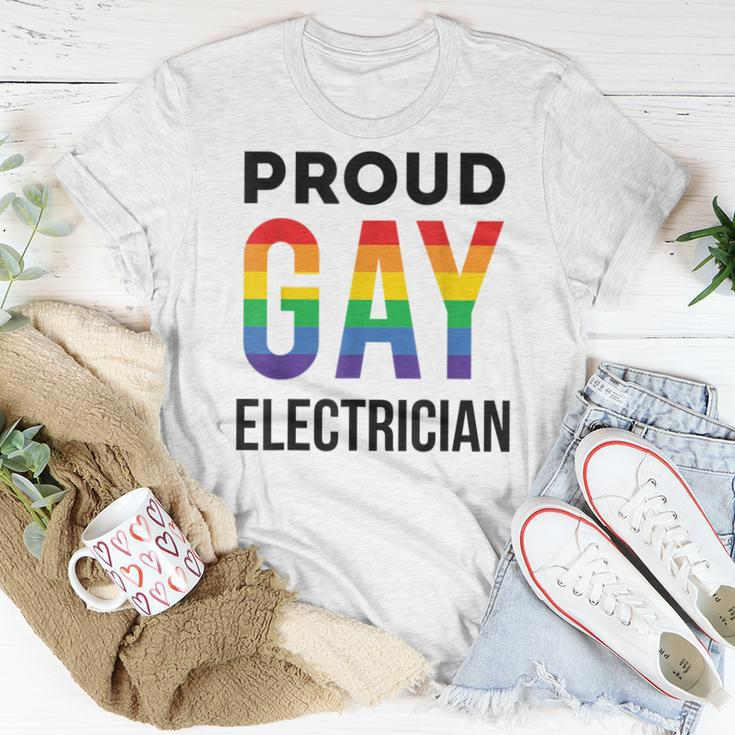 Proud Gay Electrician Rainbow Lgbtq Women T-shirt Unique Gifts