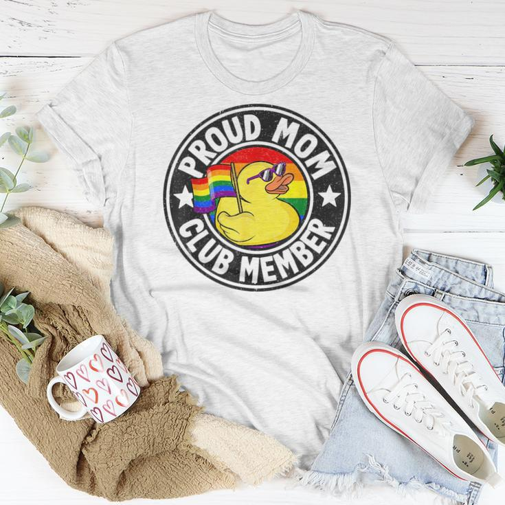 Proud Mom Club Member Rubber Duck Rainbow Gay Lesbian Lgbt Women T-shirt Crewneck Unique Gifts