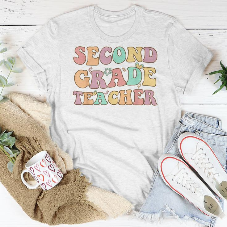 Retro Groovy Second Grade Teacher Back To School 2Nd Grade Women T-shirt Unique Gifts