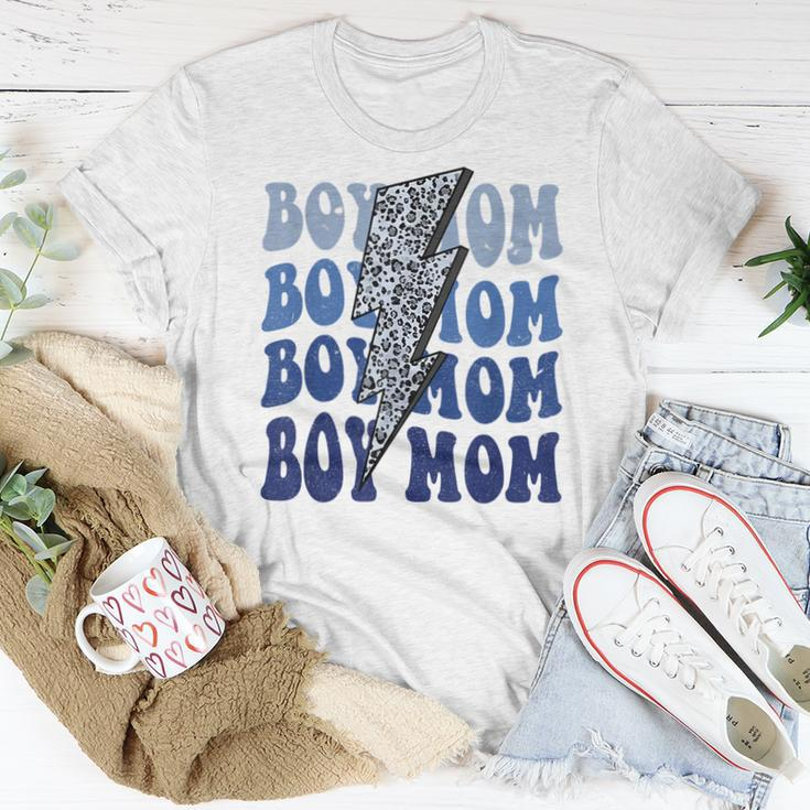 Retro Leopard Boy Mom Lightning Bolt Western Country Mama For Mom Women T-shirt Unique Gifts