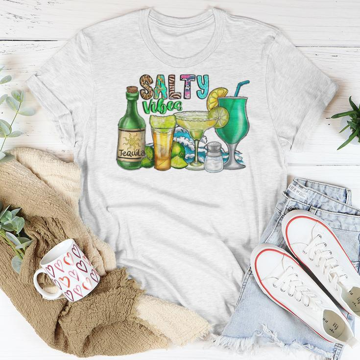 Salty Summer Vibes Drink Tequila Margarita Vacation Wave Women T-shirt Unique Gifts
