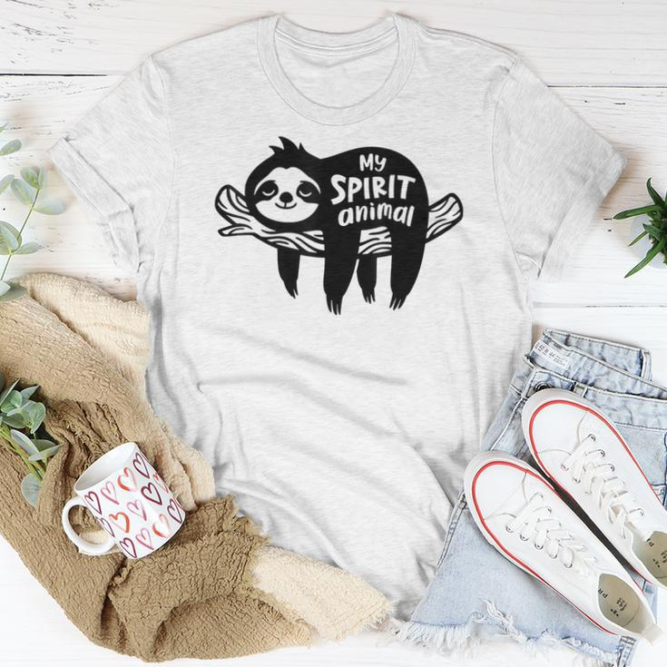 Sloth Is My Spirit Animal Chillin Lazy Introvert Sloth Funny Women T-shirt Funny Gifts