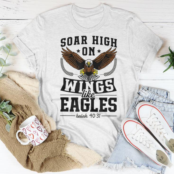 Soar High On Wings Like Eagles Patriotic Christian Easter Women T-shirt Unique Gifts