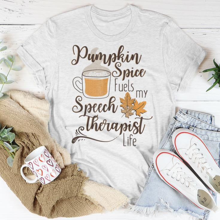 Speech Therapist Pumpkin Spice Latte Slp Fall Therapy Coffee For Coffee Lovers Women T-shirt Unique Gifts