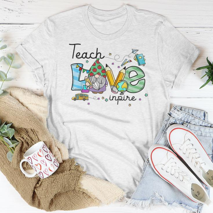 Teach Love Inspire Funny Gnome Back To School Prek Teachers Women T-shirt Funny Gifts