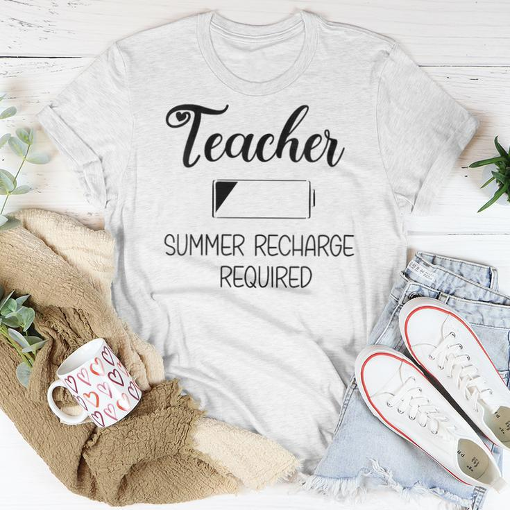 Teacher Summer Recharge Required Teacher School Elementary Women T-shirt Unique Gifts
