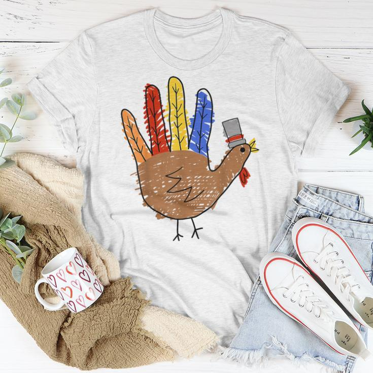 Thanksgiving Hand Turkey Thanksgiving Teacher Thankful Women T-shirt Funny Gifts