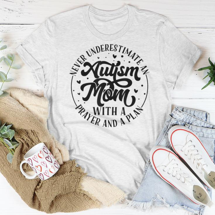 Never Underestimate An Autism Mom With A Prayer And A Plan For Mom Women T-shirt Unique Gifts