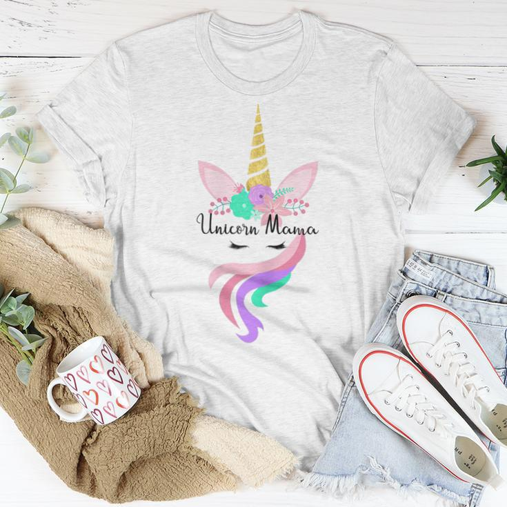 Unicorn Mama Unicorn Face FloralFor Mom Women T-shirt Unique Gifts