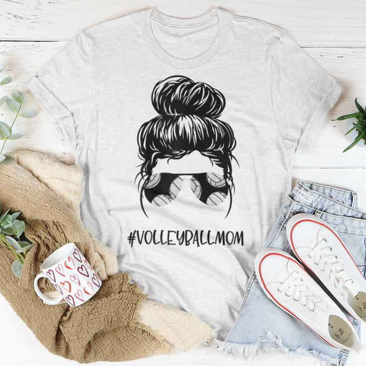Volleyball Mom Messy Bun Aviator Glasses Mother Life Women T-shirt Unique Gifts