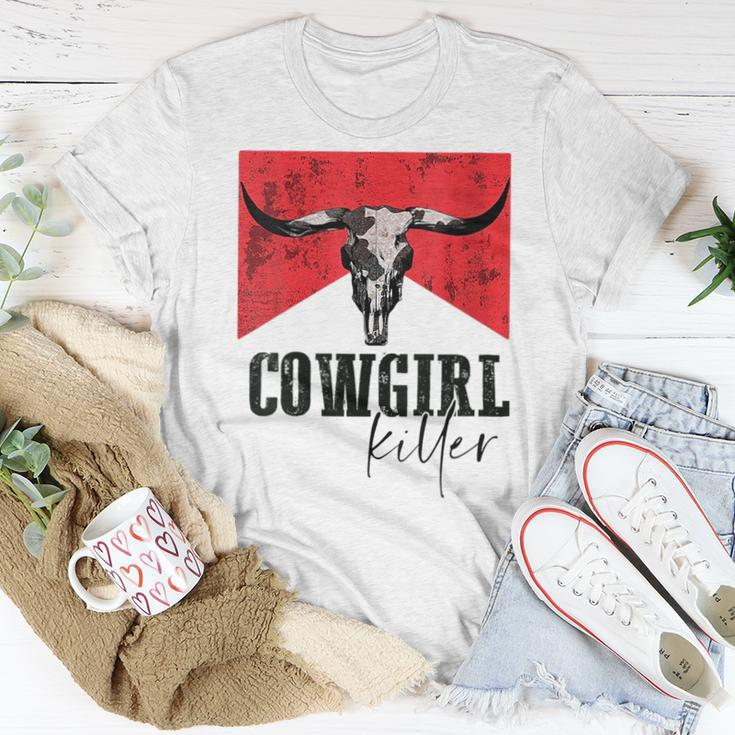 Western Cowboy Vintage Cowgirl Killers Cow Skull Rodeo Rodeo Women T-shirt Crewneck Unique Gifts