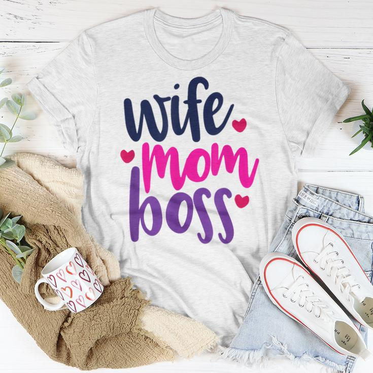 Wife Mom Boss Mom Joke Quote Humor Mother's Day Women Women T-shirt Unique Gifts