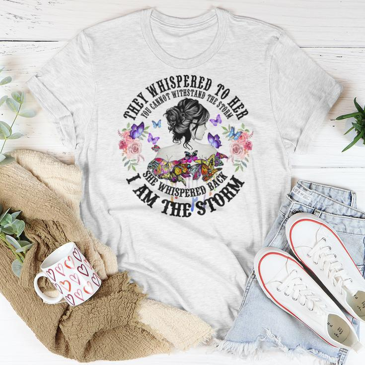 They Whispered To Her You Cannot Withstand The Storm Daisy Women T-shirt Unique Gifts