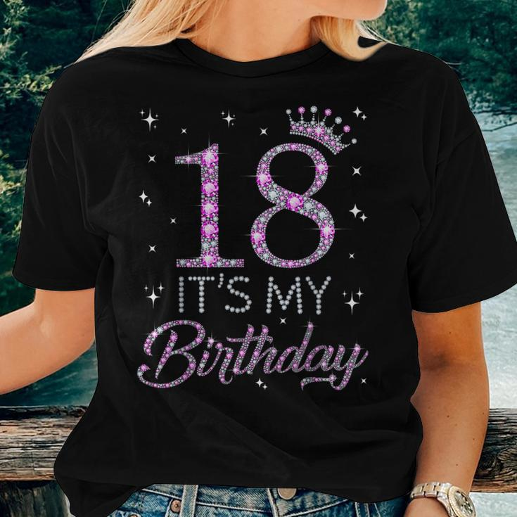 18 It's My Birthday Pink Crown Happy 18Th Birthday Girl Women T-shirt Gifts for Her