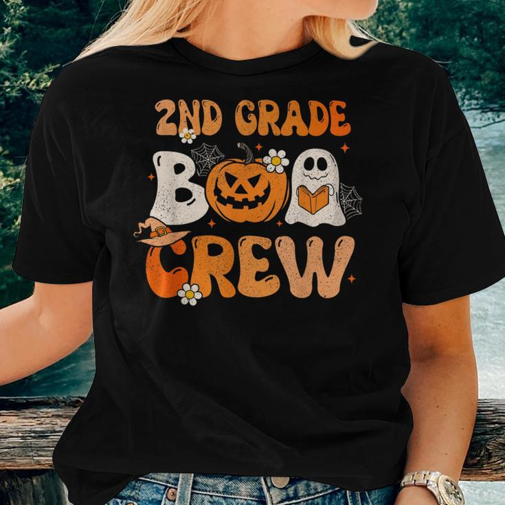 2Nd Grade Boo Crew Teacher Student Halloween Groovy Ghost Women T-shirt Gifts for Her