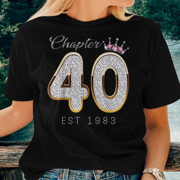 40Th Birthday Decorations Chapter 40 Est 1983 For Women T-shirt Gifts for Her