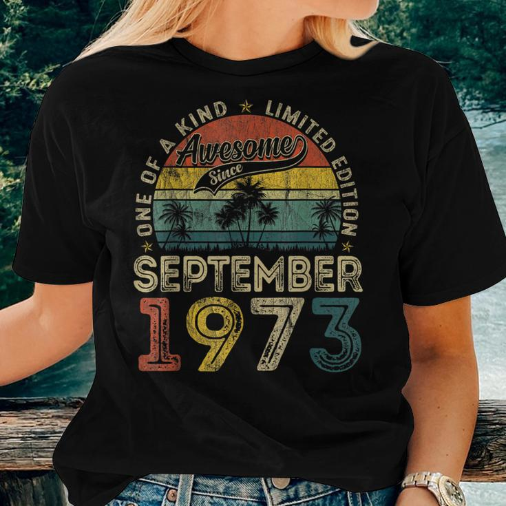 50 Years Old September 1973 Vintage Retro 50Th Birthday Women T-shirt Gifts for Her
