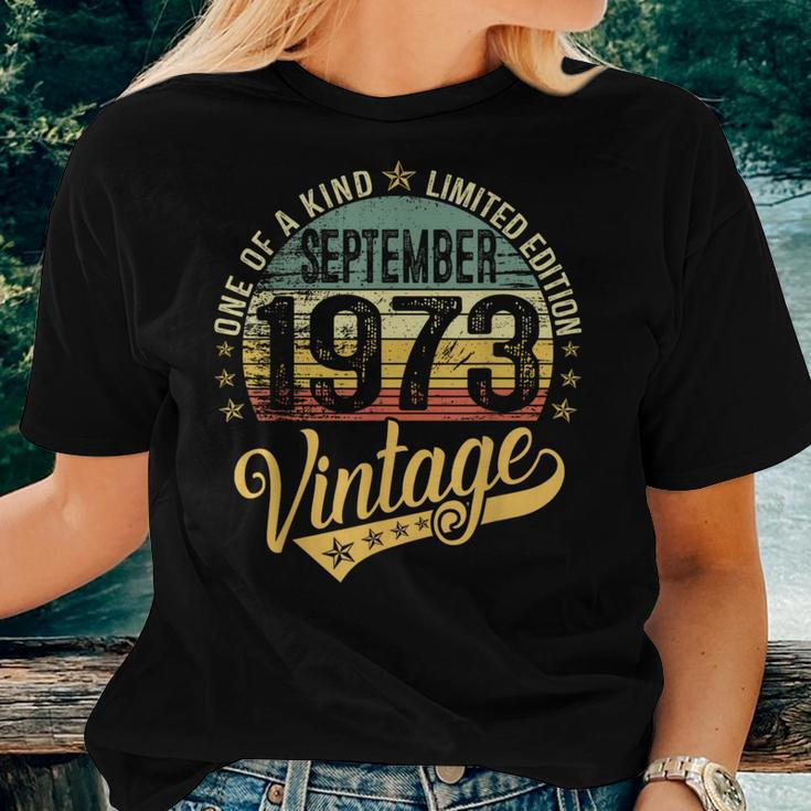 50Th Birthday 50 Years Vintage September 1973 Retro Women T-shirt Gifts for Her