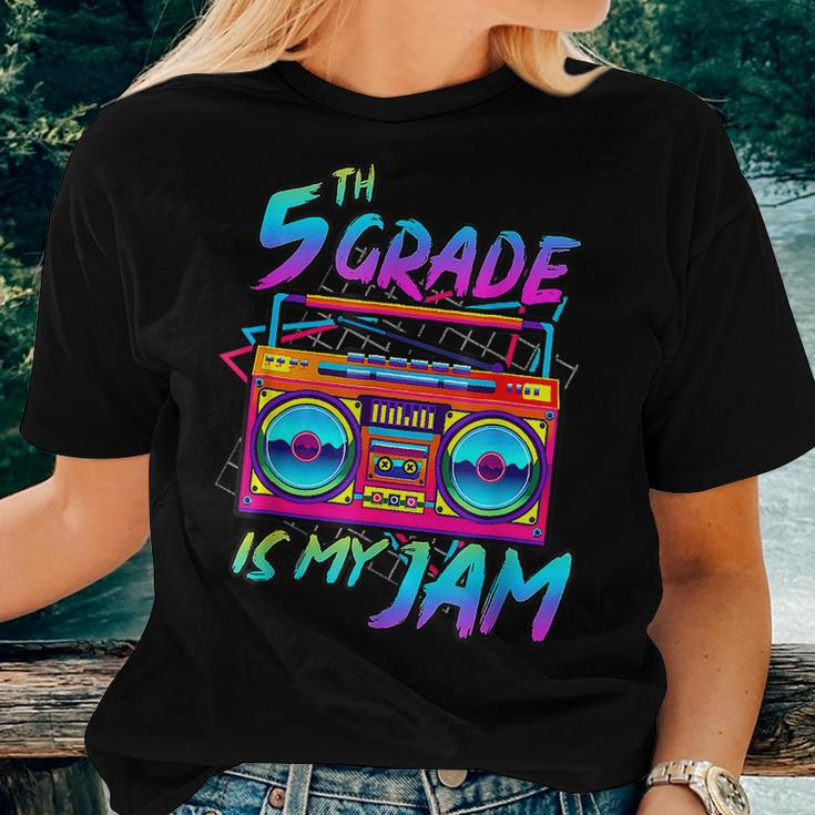 80S 5Th Grade Is My Jam Back To School Teacher Student Women T-shirt Gifts for Her