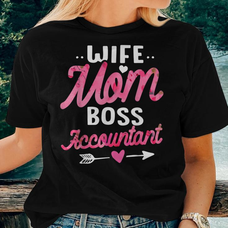 Accountant Mom Wife Boss Floral Women Women T-shirt Gifts for Her