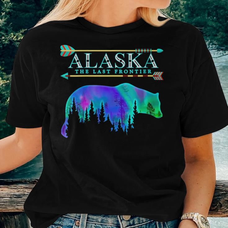 Alaska State Pride Alaska Northern Lights Alaskan Bear Women T-shirt Gifts for Her