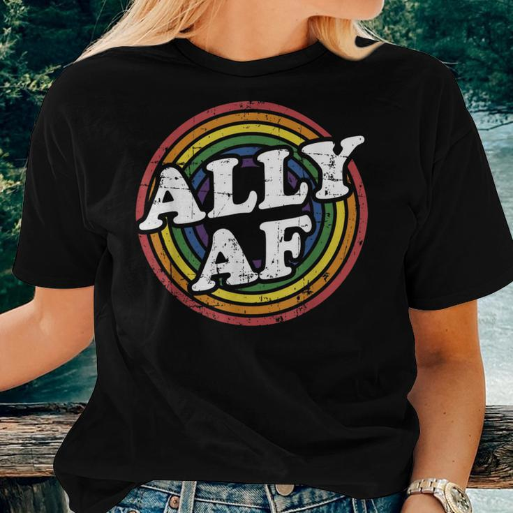 Ally Af Rainbow Flag For Lgbt Pride Month Support Women T-shirt Gifts for Her