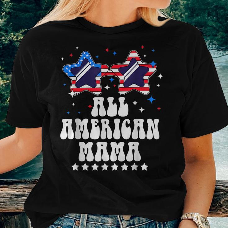 All American Mama Mom Usa Flag Sunglasses 4Th Of July Women T-shirt Gifts for Her