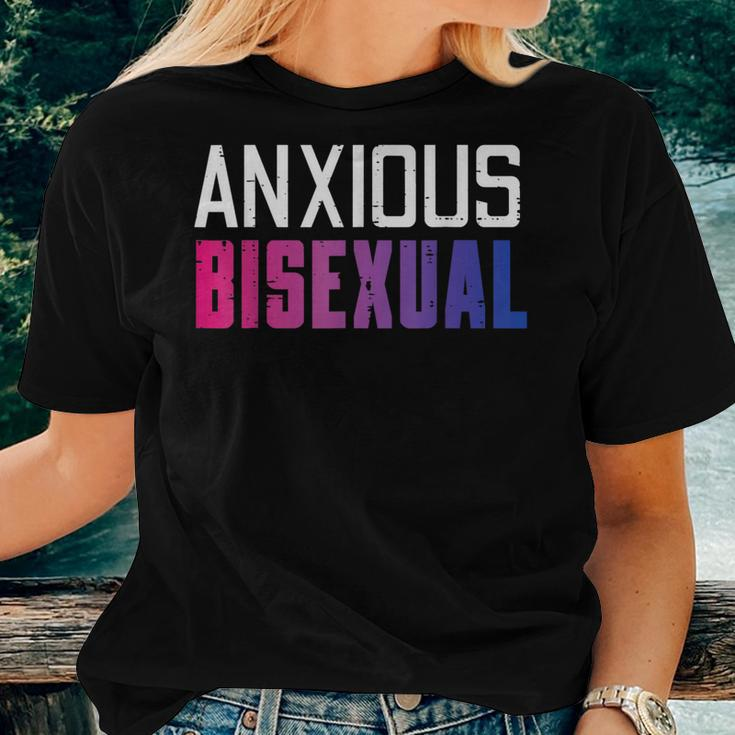 Anxious Bisexual Bi Pride Flag Bisexuality Lgbtq Women Men Women T-shirt Crewneck Gifts for Her