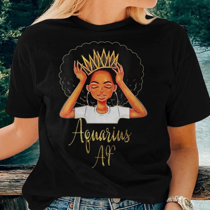Aquarius Queen Af Zodiac Floral Birthday Women T-shirt Gifts for Her
