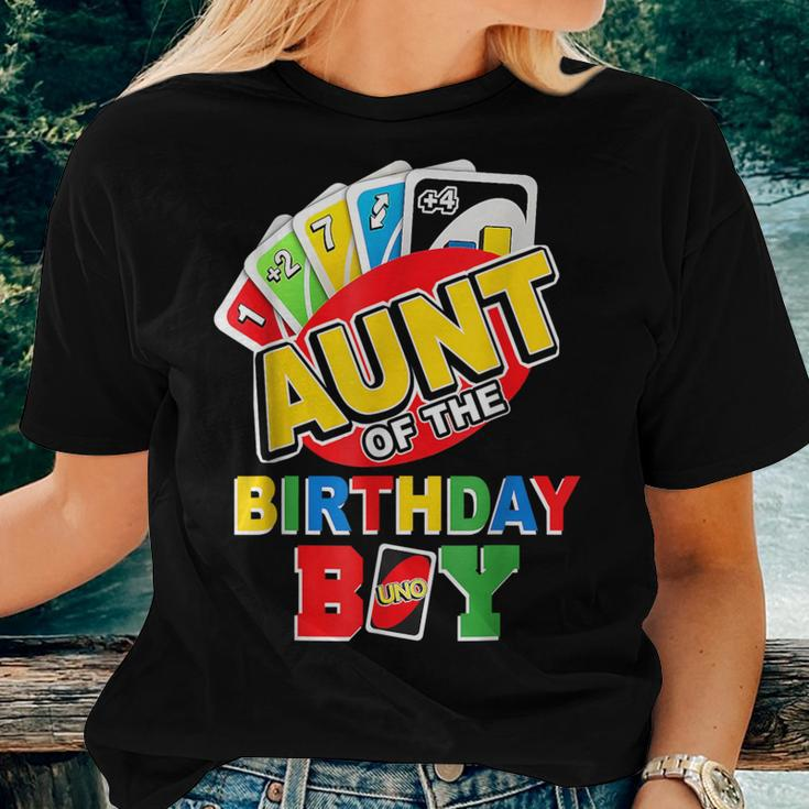 Aunt Of The Birthday Boy Uno Mom Mommy Mama 1St Bday Women T-shirt Gifts for Her