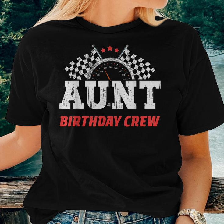 Aunt Birthday Crew Race Car Racing Car Driver Aunty Driver Women T-shirt Gifts for Her
