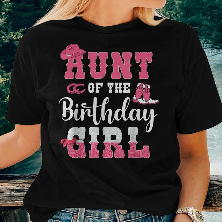 Aunt Of The Birthday Girl Western Cowgirl Themed 2Nd Bday Women T-shirt Gifts for Her