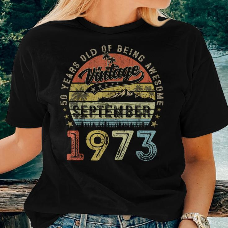 Awesome Since September 1973 Vintage 50Th Birthday Women T-shirt Gifts for Her
