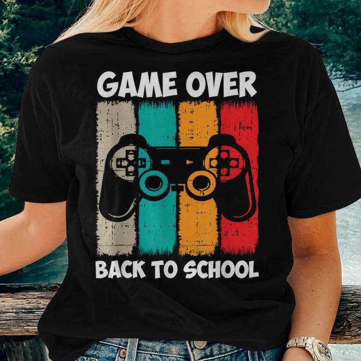 Back To School Funny Game Over Teacher Student Video Game Women T-shirt Short Sleeve Graphic Gifts for Her